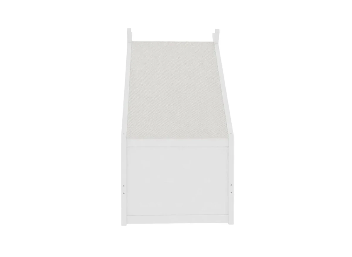 Lit gigogne cabane en bois blanc 90 x 190 cm LIMEO - Image 5