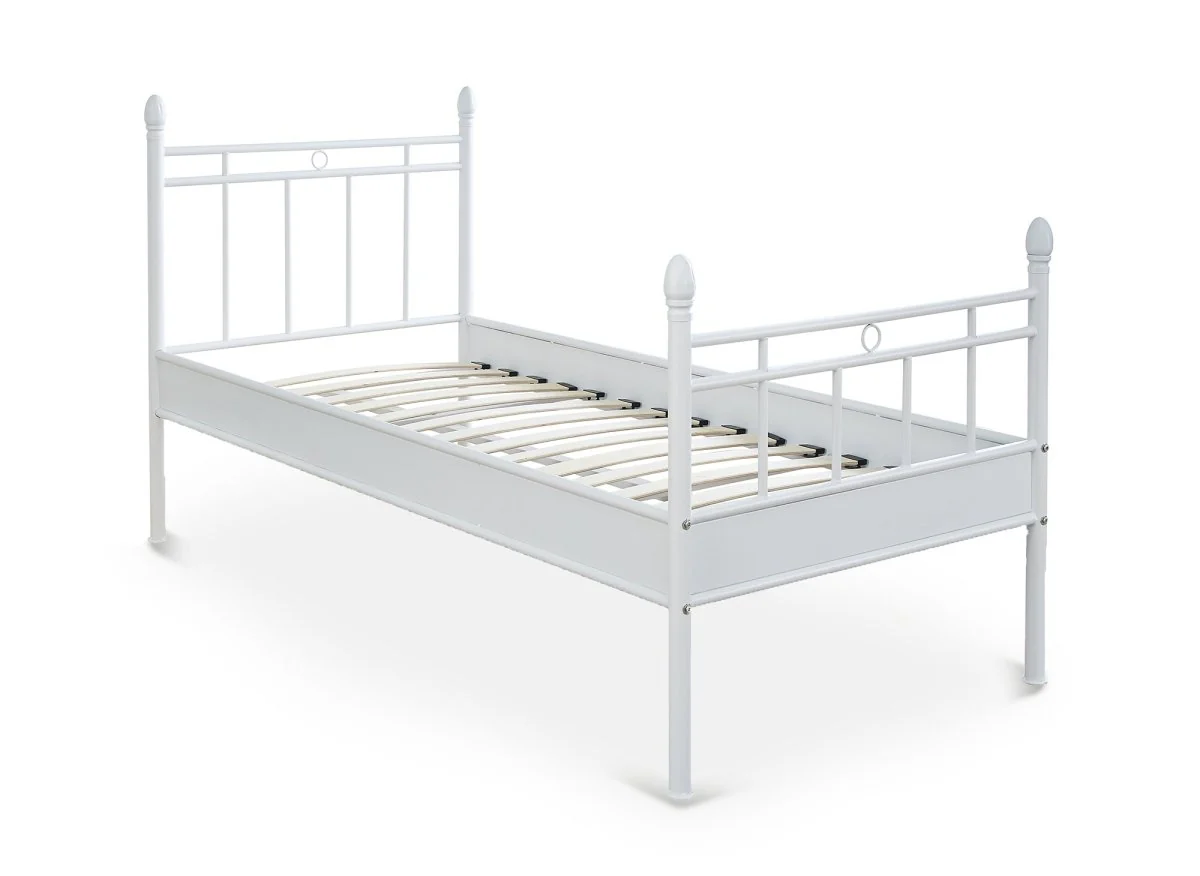 Lit simple en métal blanc KADY 90 x 190 cm - Image 3