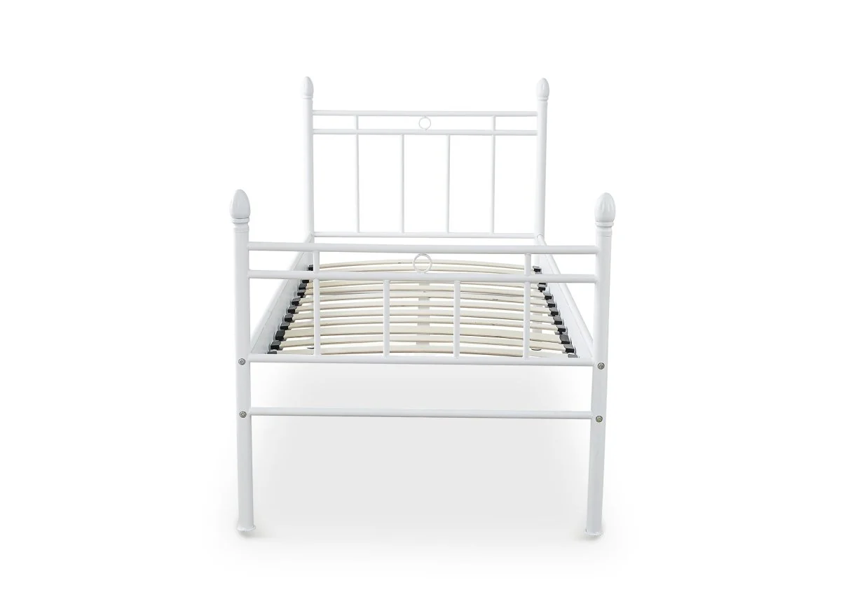 Lit simple en métal blanc KADY 90 x 190 cm - Image 4