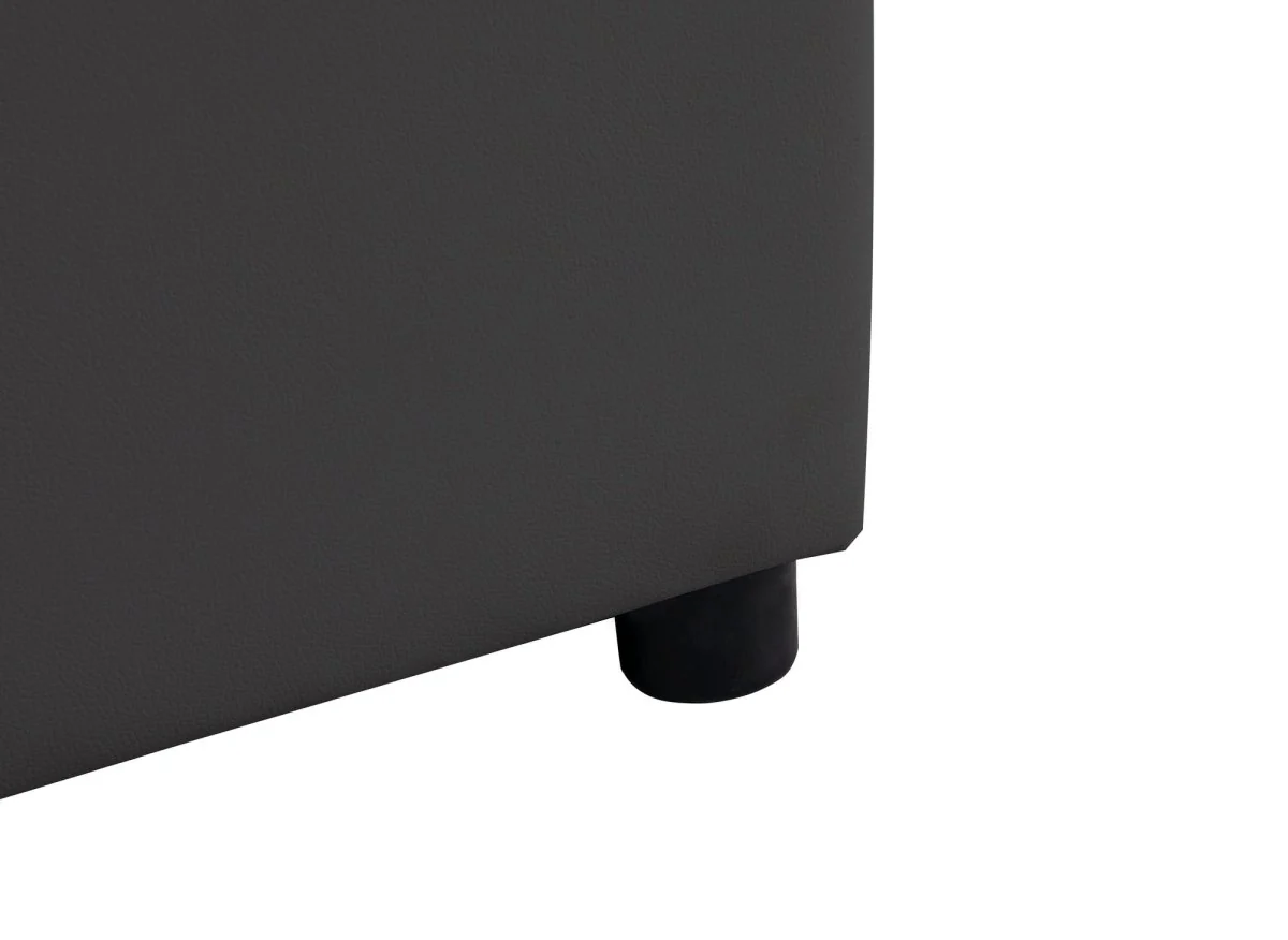Lit sommier relevable avec coffre en simili cuir noir 160x200 cm LIZBAN - Image 8