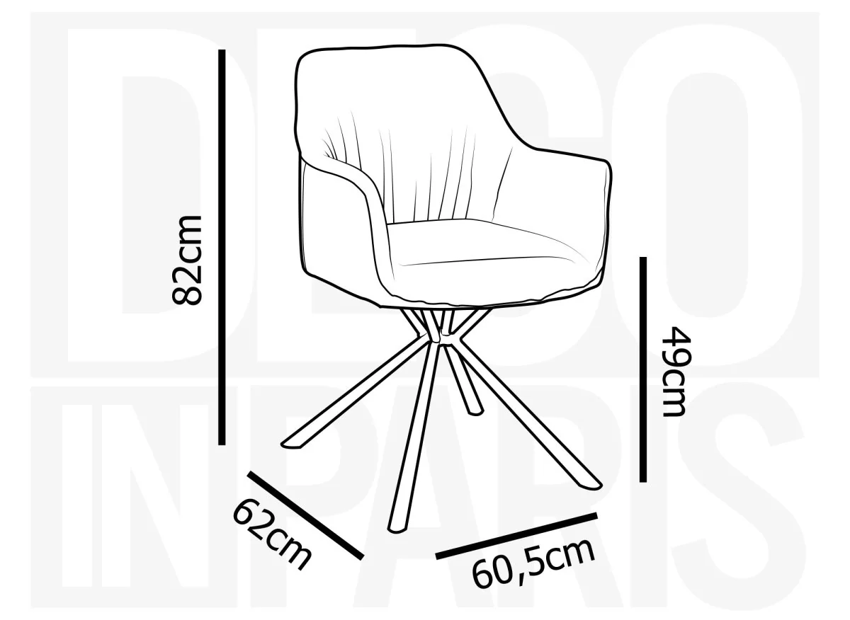 Lot de 2 chaises avec accoudoir tissu bouclette et simili cuir gris PIRO - Image 8