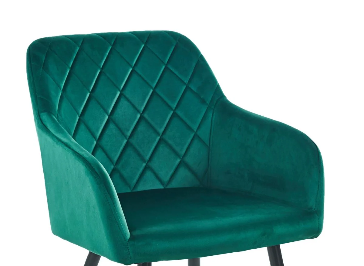 Lot de 2 chaises avec accoudoirs en velours vert KANA - Image 8