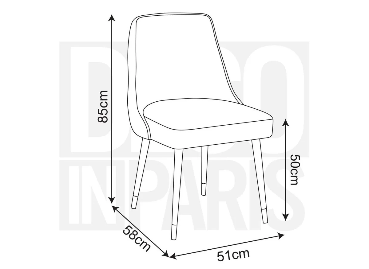 Lot de 2 chaises capitonnées en velours bleu DORINA - Image 8