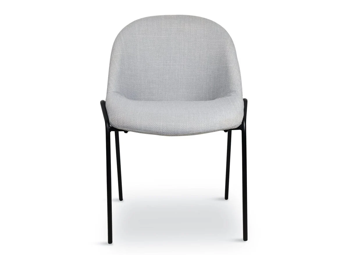 Lot de 2 chaises design en tissu lin gris ZAYA - Image 3