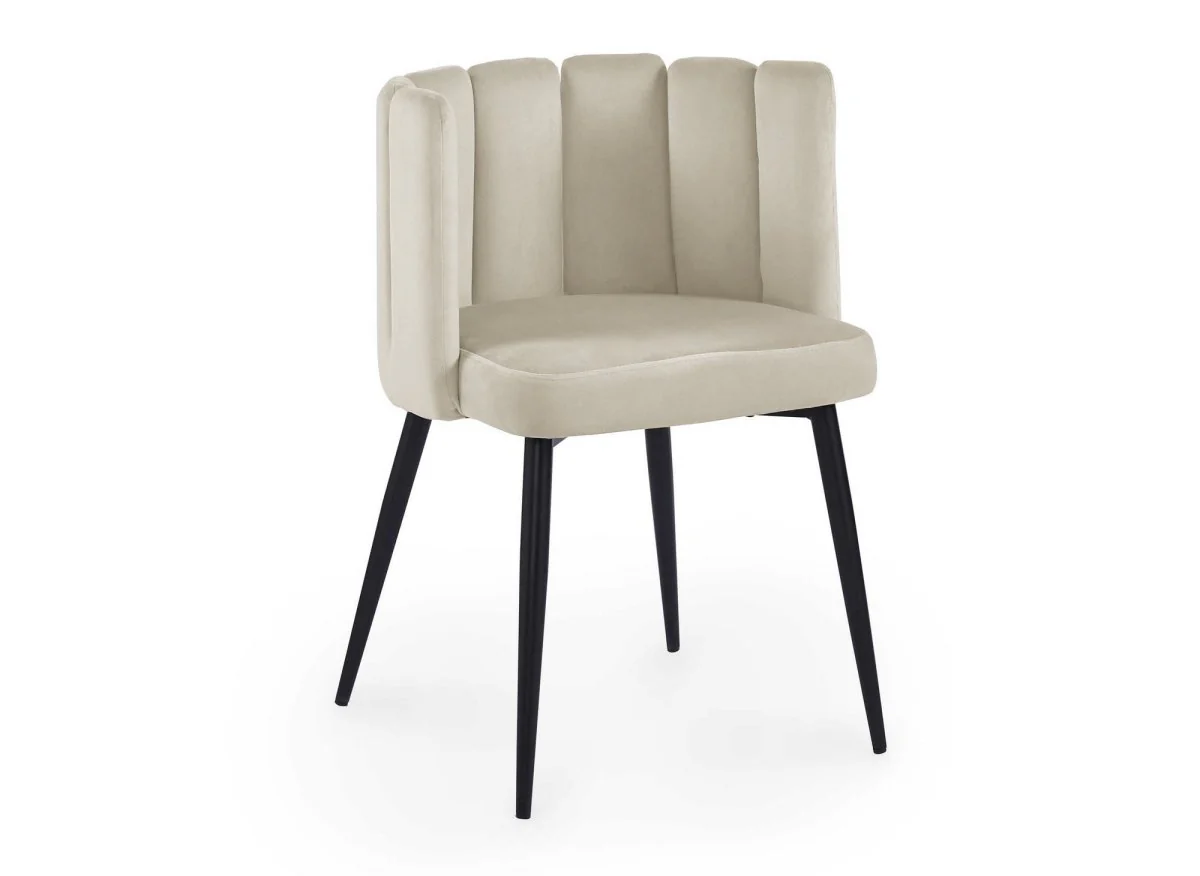 Lot de 2 chaises design en velours beige DEBBY - Image 5