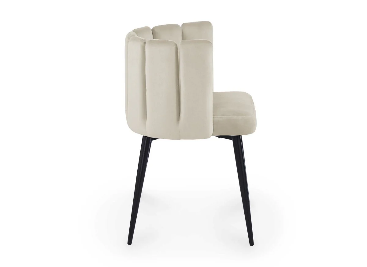 Lot de 2 chaises design en velours beige DEBBY - Image 6