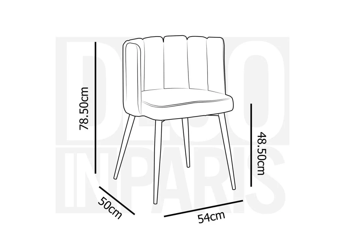 Lot de 2 chaises design en velours beige DEBBY - Image 8