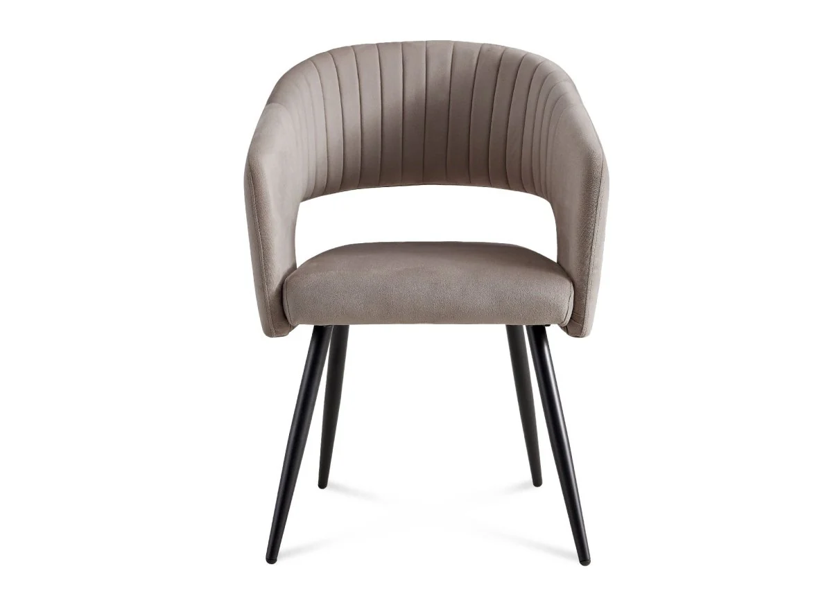 Lot de 2 chaises design en velours beige GLORIA - Image 5