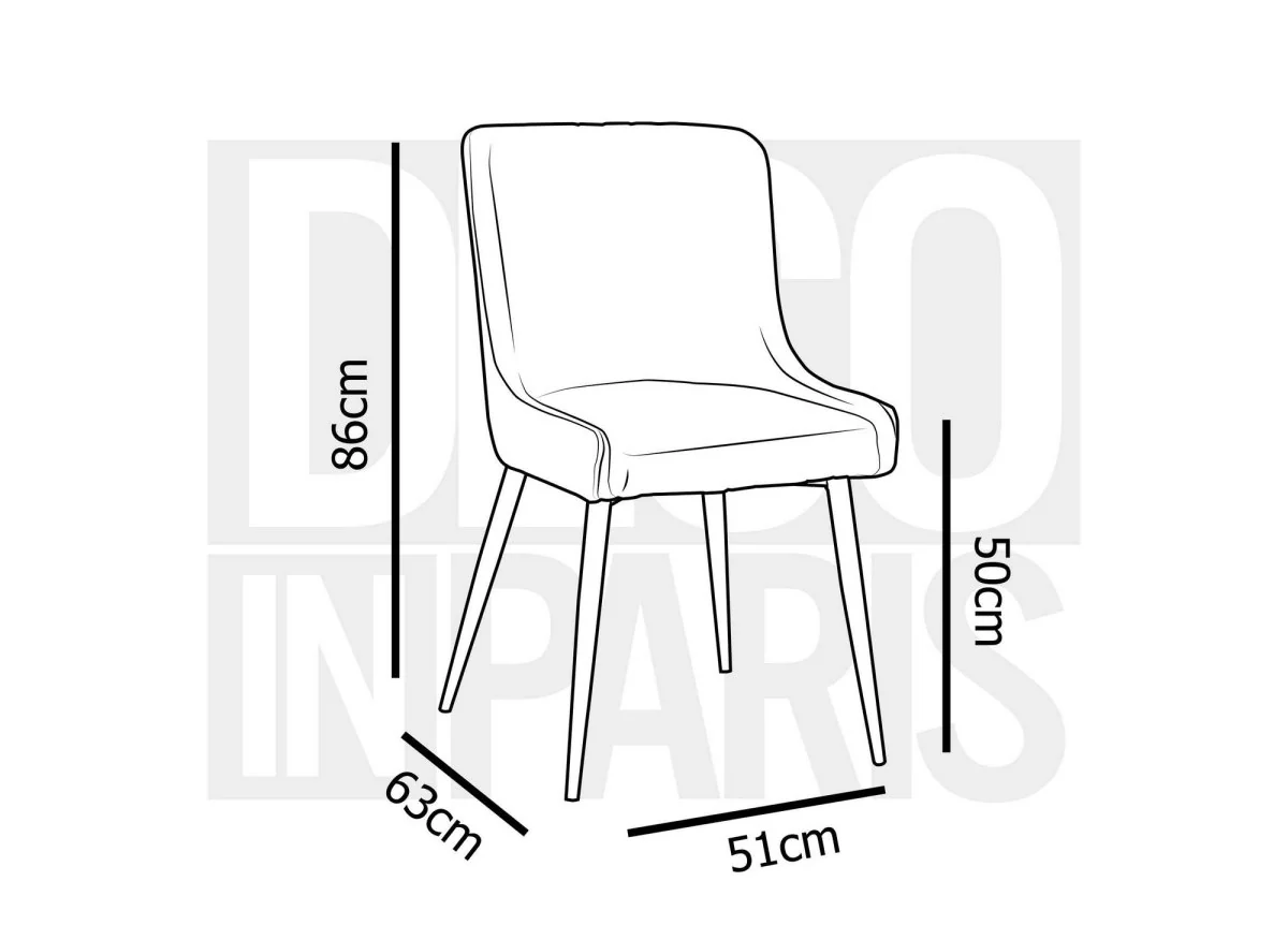 Lot de 2 chaises design en velours beige JENNY - Image 11