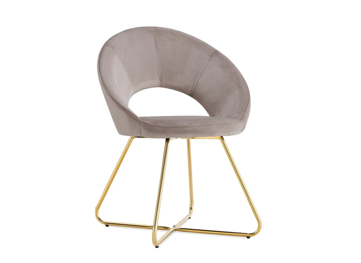 Lot de 2 chaises design en velours beige PETRA - Image 4