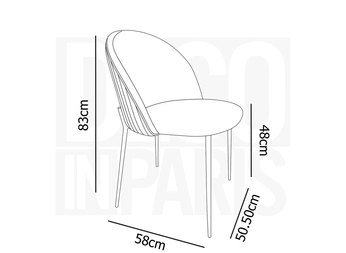 Lot de 2 chaises design en velours bleu ARABEL - Image 8