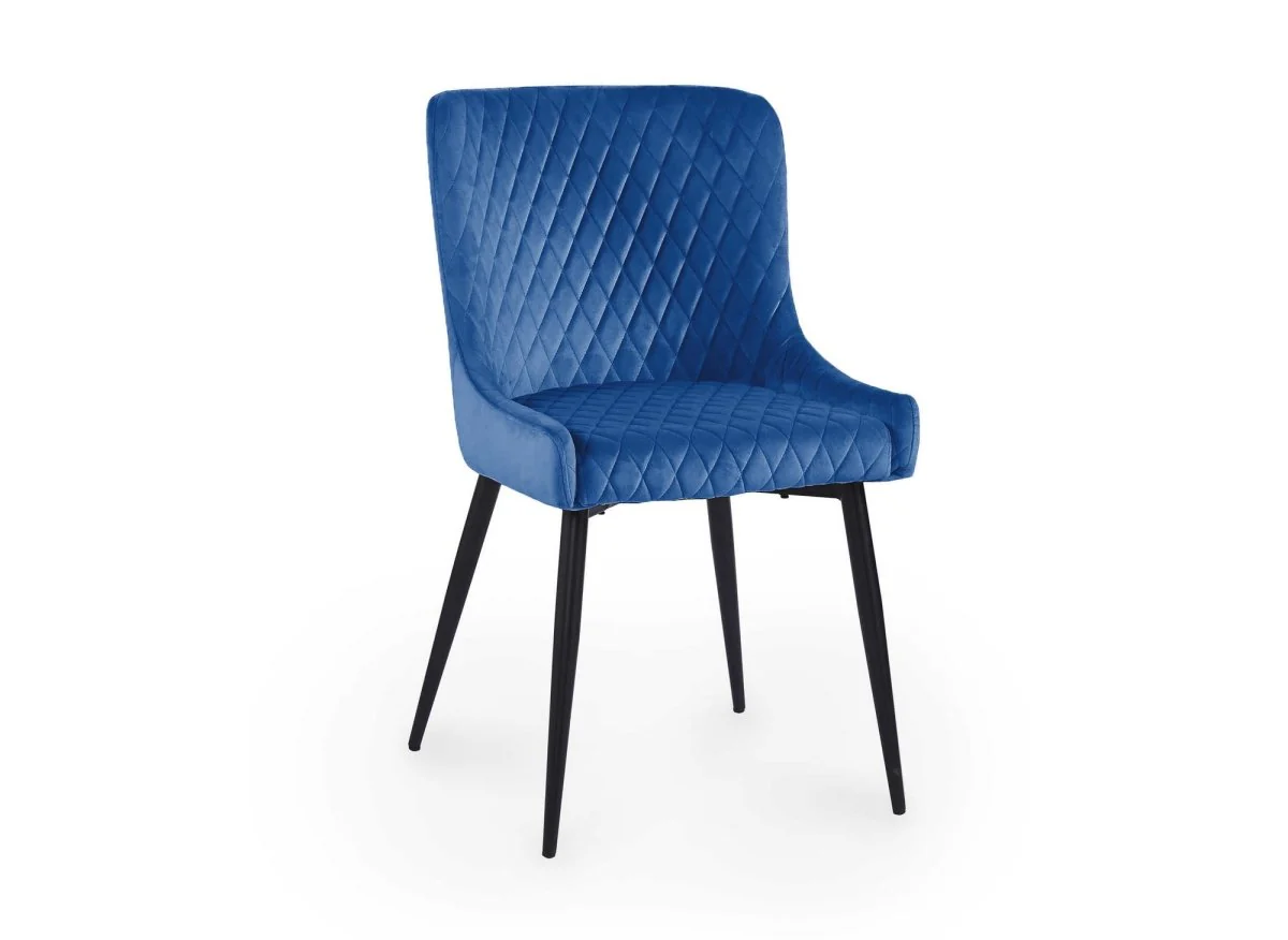 Lot de 2 chaises design en velours bleu JENNY - Image 8