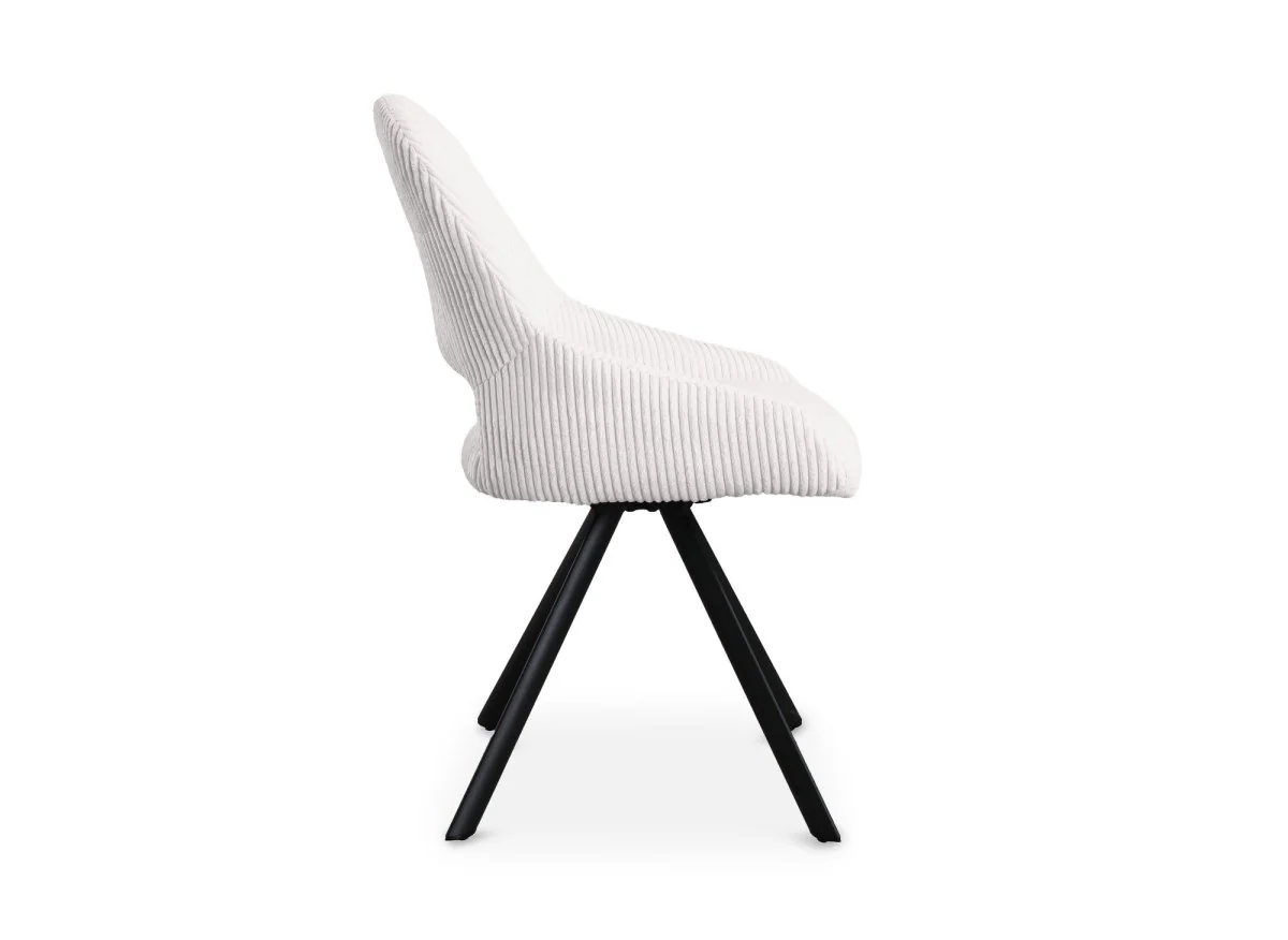 Lot de 2 chaises design en velours côtelé blanc écru SYRA - Image 6
