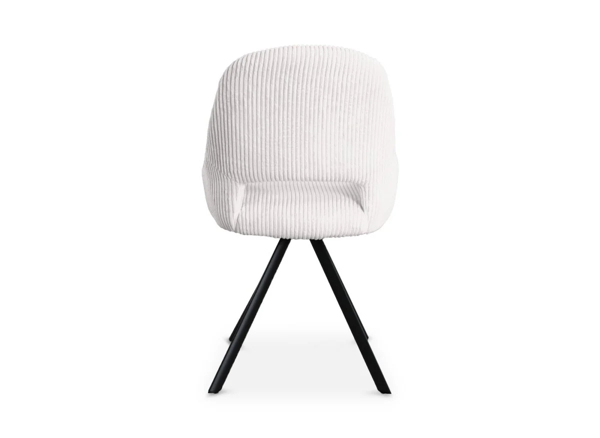 Lot de 2 chaises design en velours côtelé blanc écru SYRA - Image 7