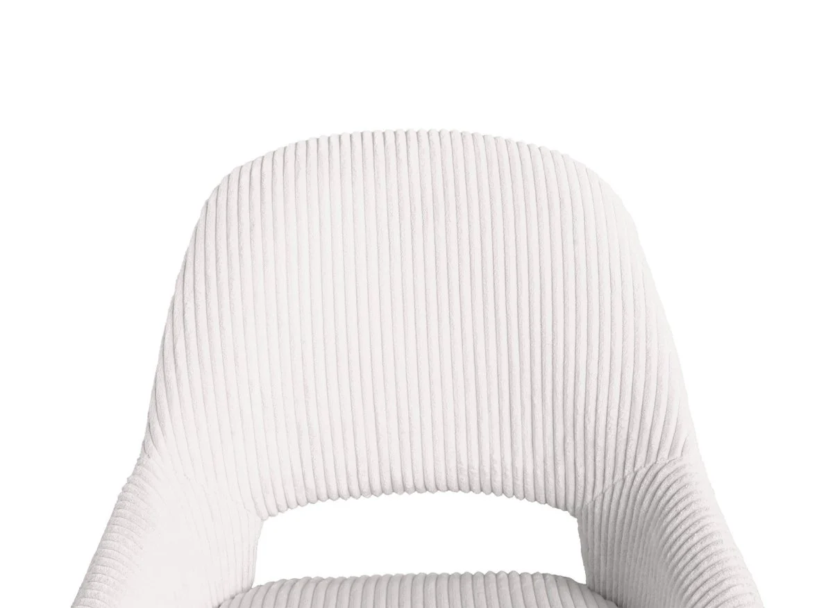 Lot de 2 chaises design en velours côtelé blanc écru SYRA - Image 8