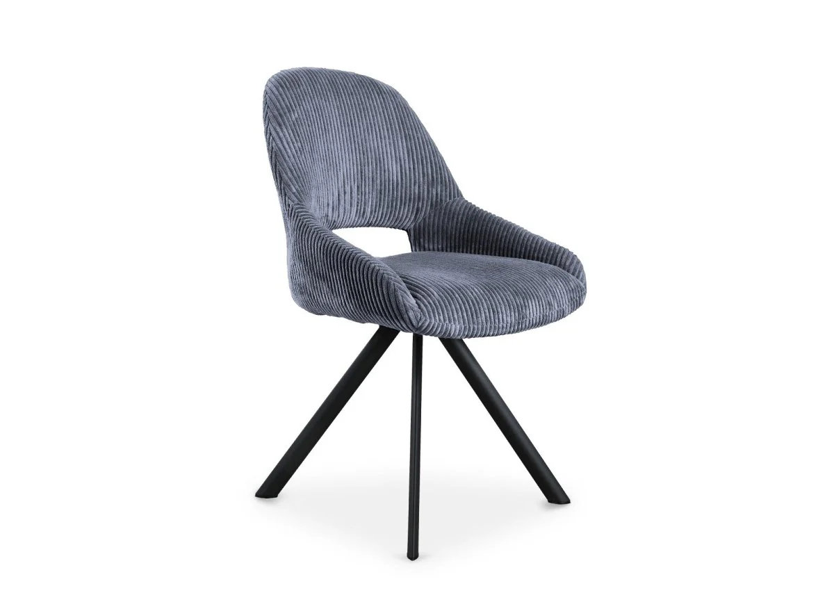 Lot de 2 chaises design en velours côtelé gris SYRA - Image 5