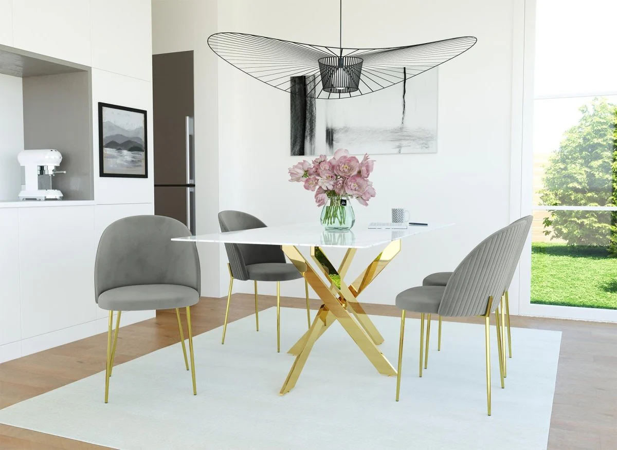 Lot de 2 chaises design en velours gris ARABEL - Image 6