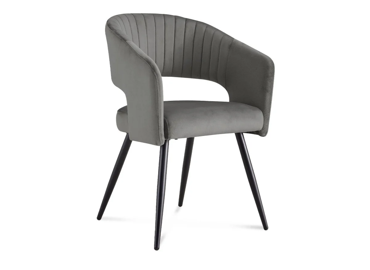 Lot de 2 chaises design en velours gris GLORIA - Image 4