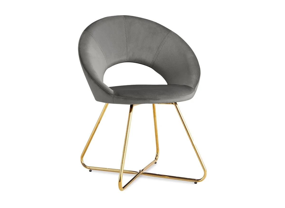 Lot de 2 chaises design en velours gris PETRA - Image 4