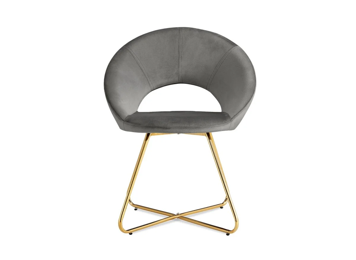 Lot de 2 chaises design en velours gris PETRA - Image 5
