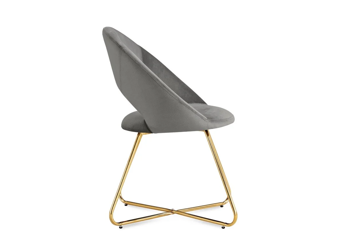Lot de 2 chaises design en velours gris PETRA - Image 6