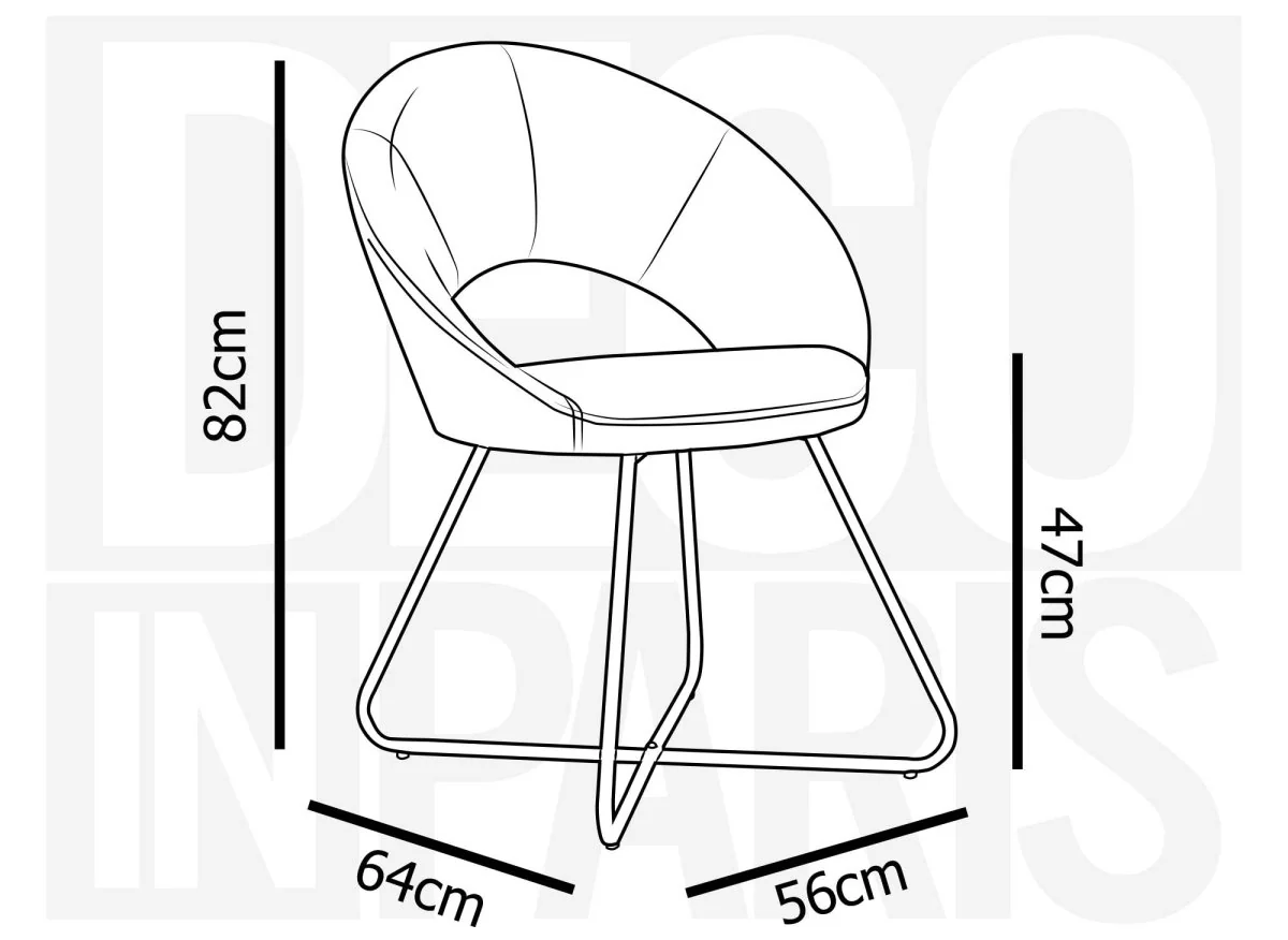 Lot de 2 chaises design en velours gris PETRA - Image 9