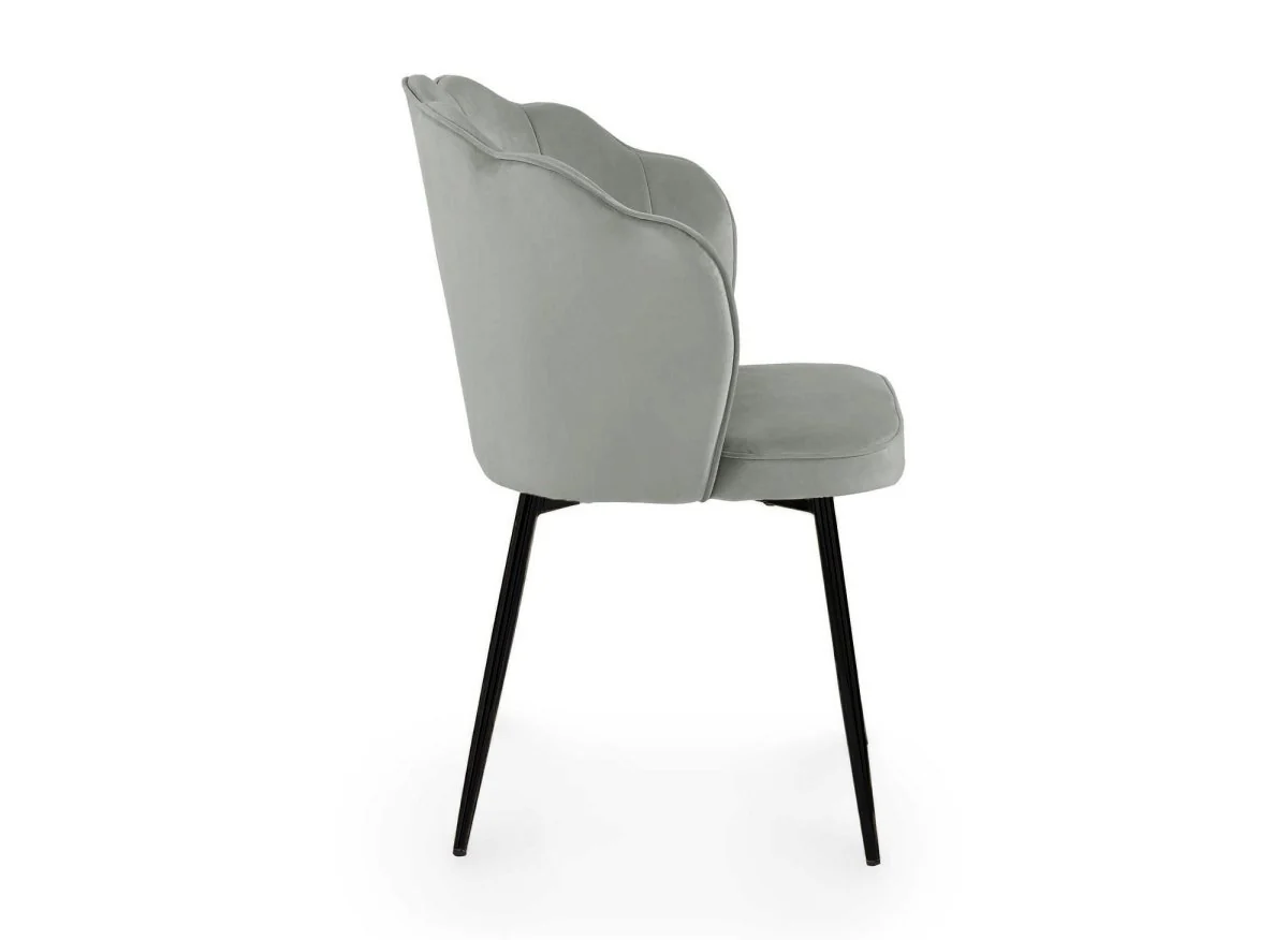 Lot de 2 chaises design en velours gris pieds noirs GARANCE - Image 6