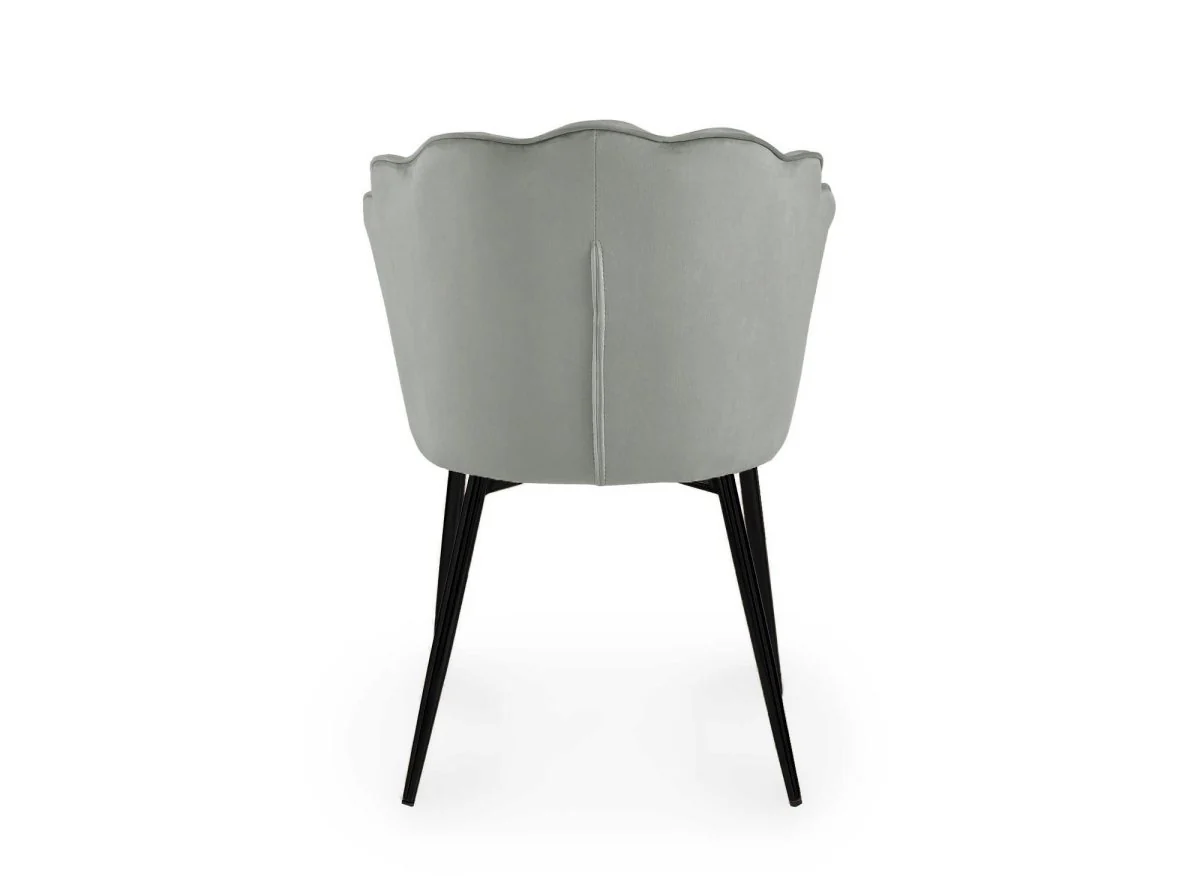 Lot de 2 chaises design en velours gris pieds noirs GARANCE - Image 7