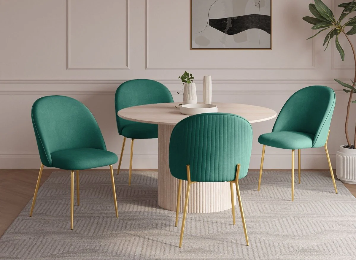 Lot de 2 chaises design en velours vert ARABEL - Image 2