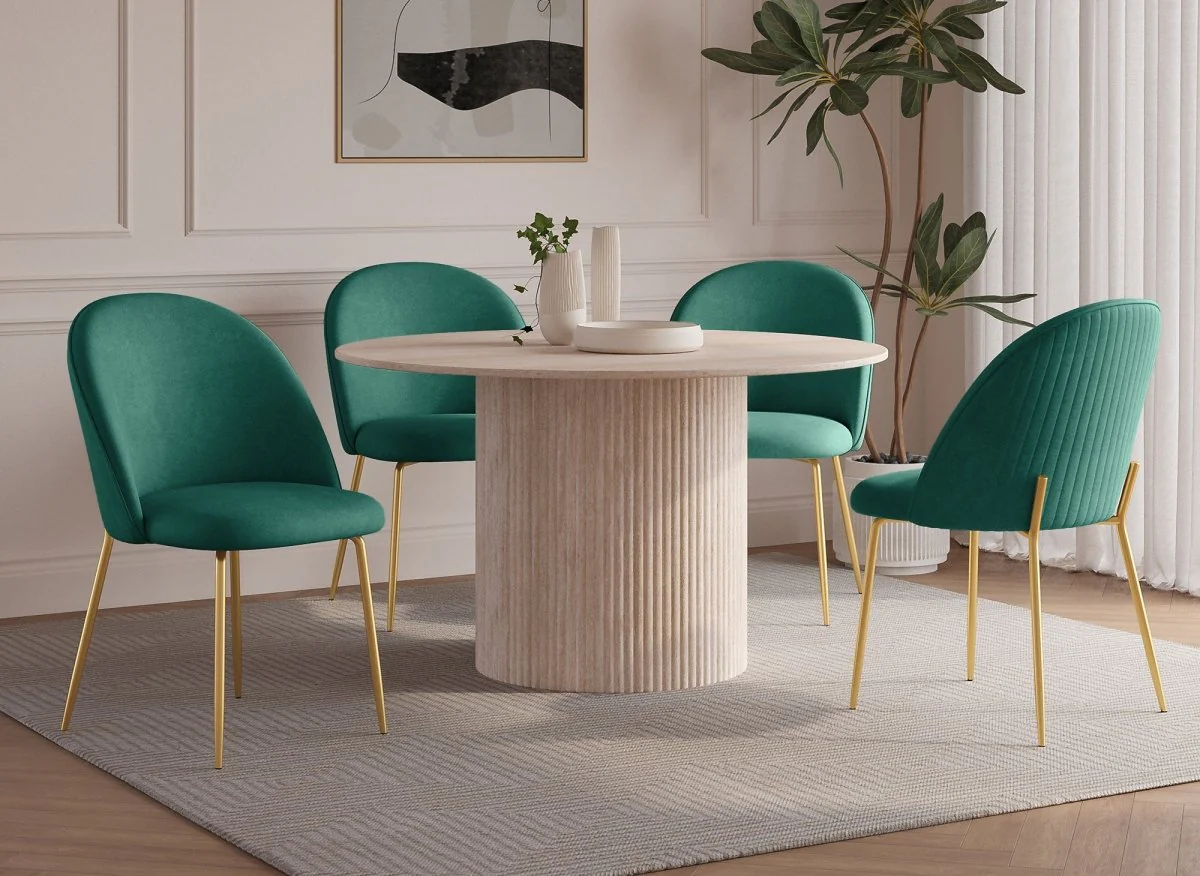 Lot de 2 chaises design en velours vert ARABEL - Image 3