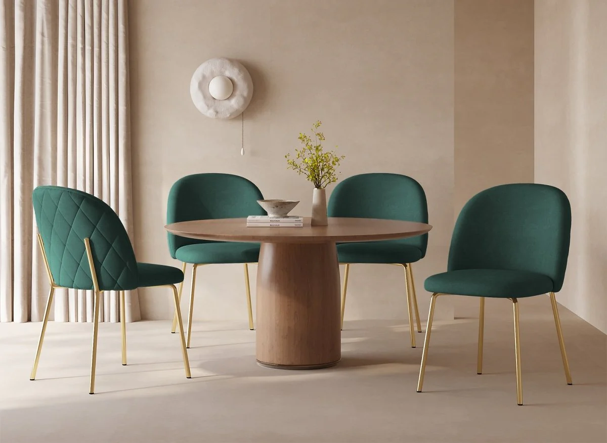 Lot de 2 chaises design en velours vert KENNETH - Image 3