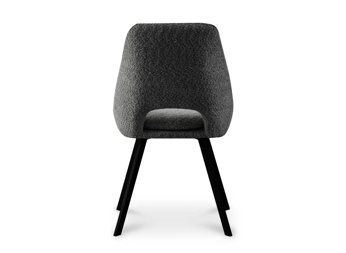 Lot de 2 chaises effet peau de mouton gris foncé NARCISSE - Image 5