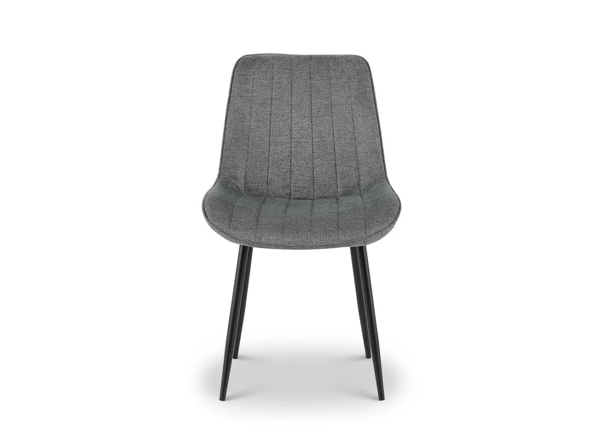 Lot de 4 chaises en tissu gris LOREVA - Image 4