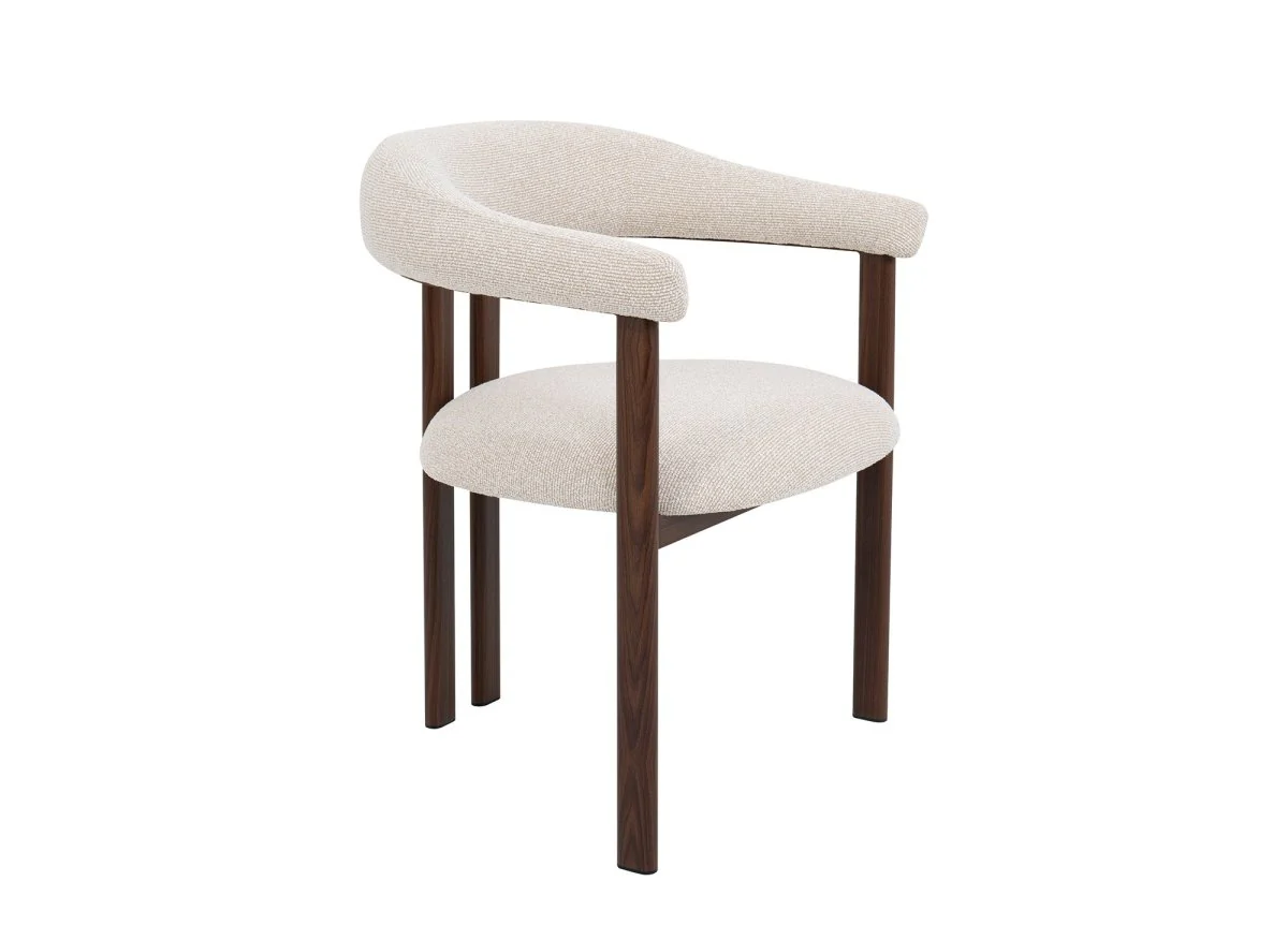 Lot de 2 chaises en tissu texturé écru pieds en métal marron ADRIANA - Image 4