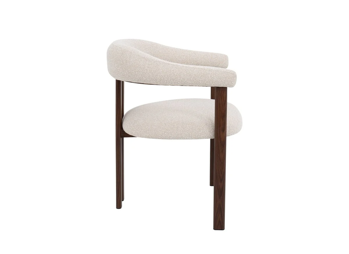Lot de 2 chaises en tissu texturé écru pieds en métal marron ADRIANA - Image 6