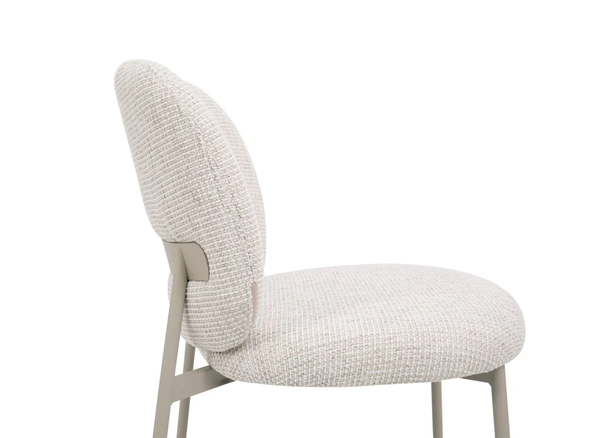 Lot de 2 chaises en tweed écru et pieds en métal gris MARCUS - Image 8