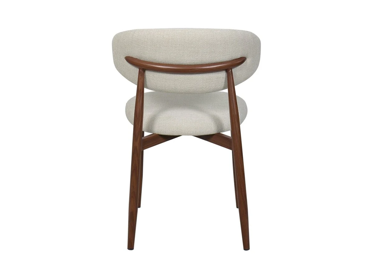 Lot de 2 chaises en tweed écru pieds en métal marron FLAVIA - Image 7