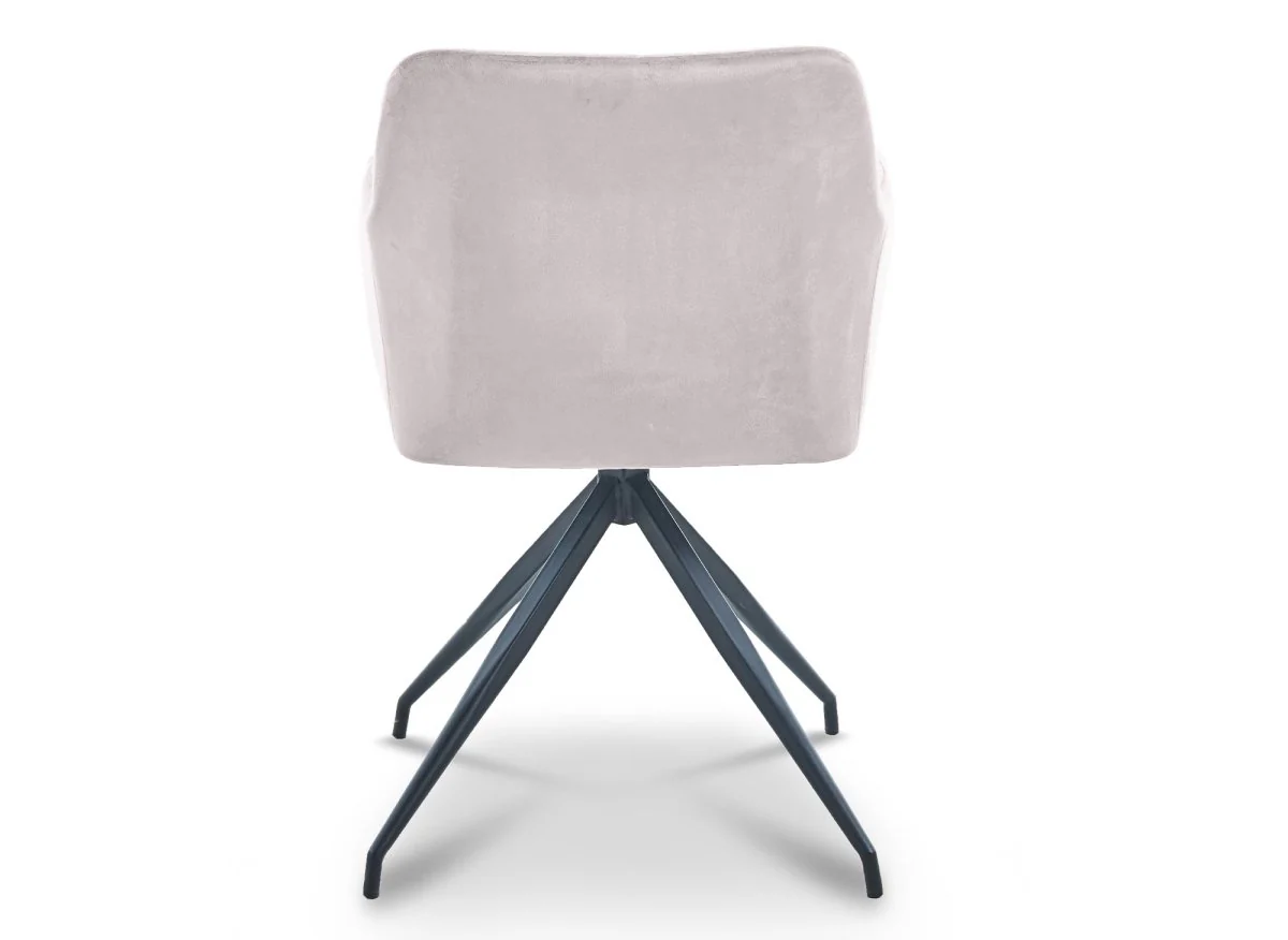 Lot de 2 chaises en velours beige pieds en métal noir RATUS - Image 8