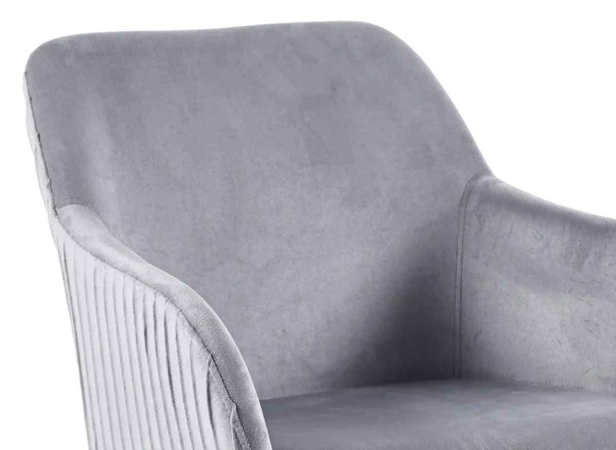 Lot de 2 chaises en velours gris pieds en métal noir DEVOR - Image 8