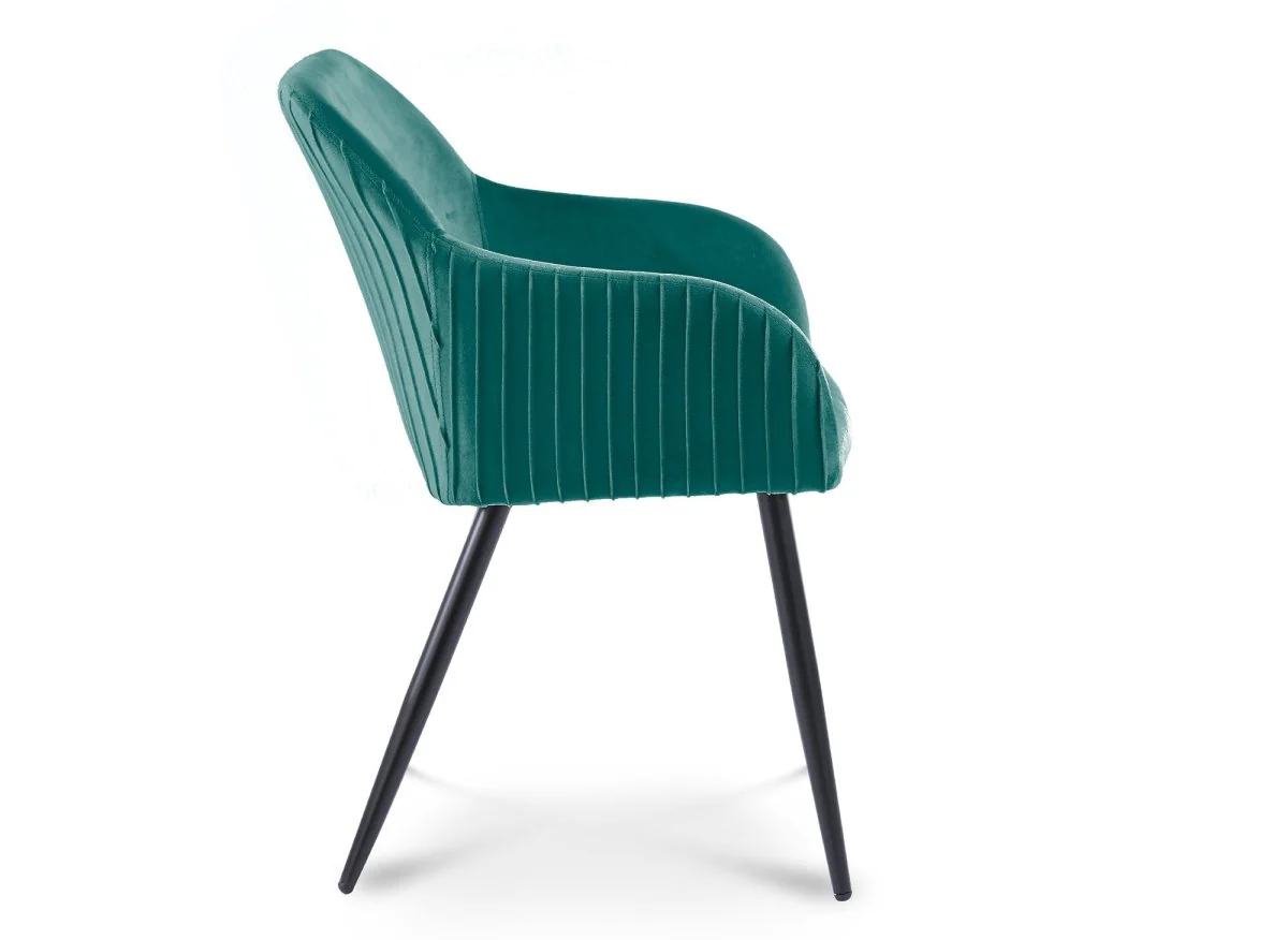 Lot de 2 chaises en velours vert pieds en métal noir DEVOR - Image 6
