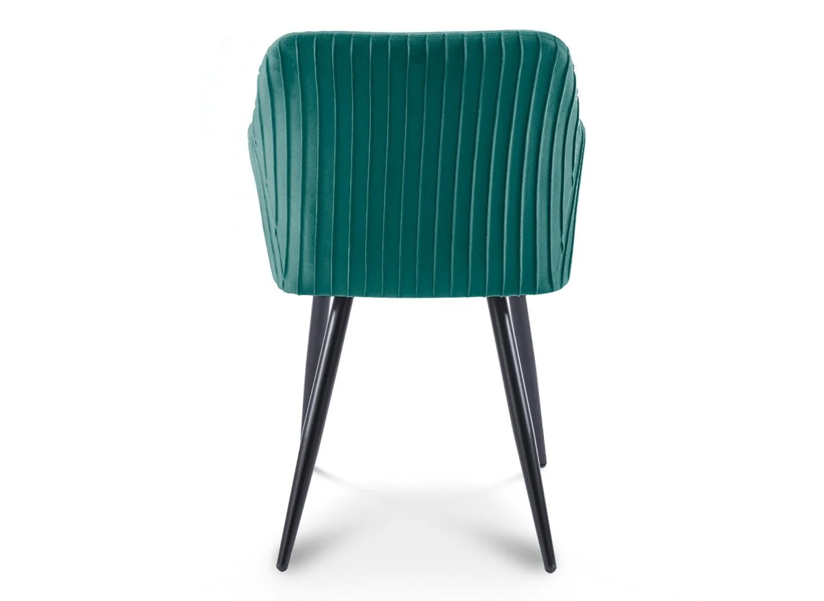 Lot de 2 chaises en velours vert pieds en métal noir DEVOR - Image 7