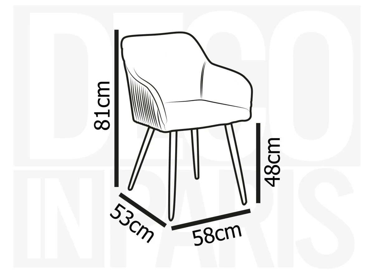Lot de 2 chaises en velours vert pieds en métal noir DEVOR - Image 9
