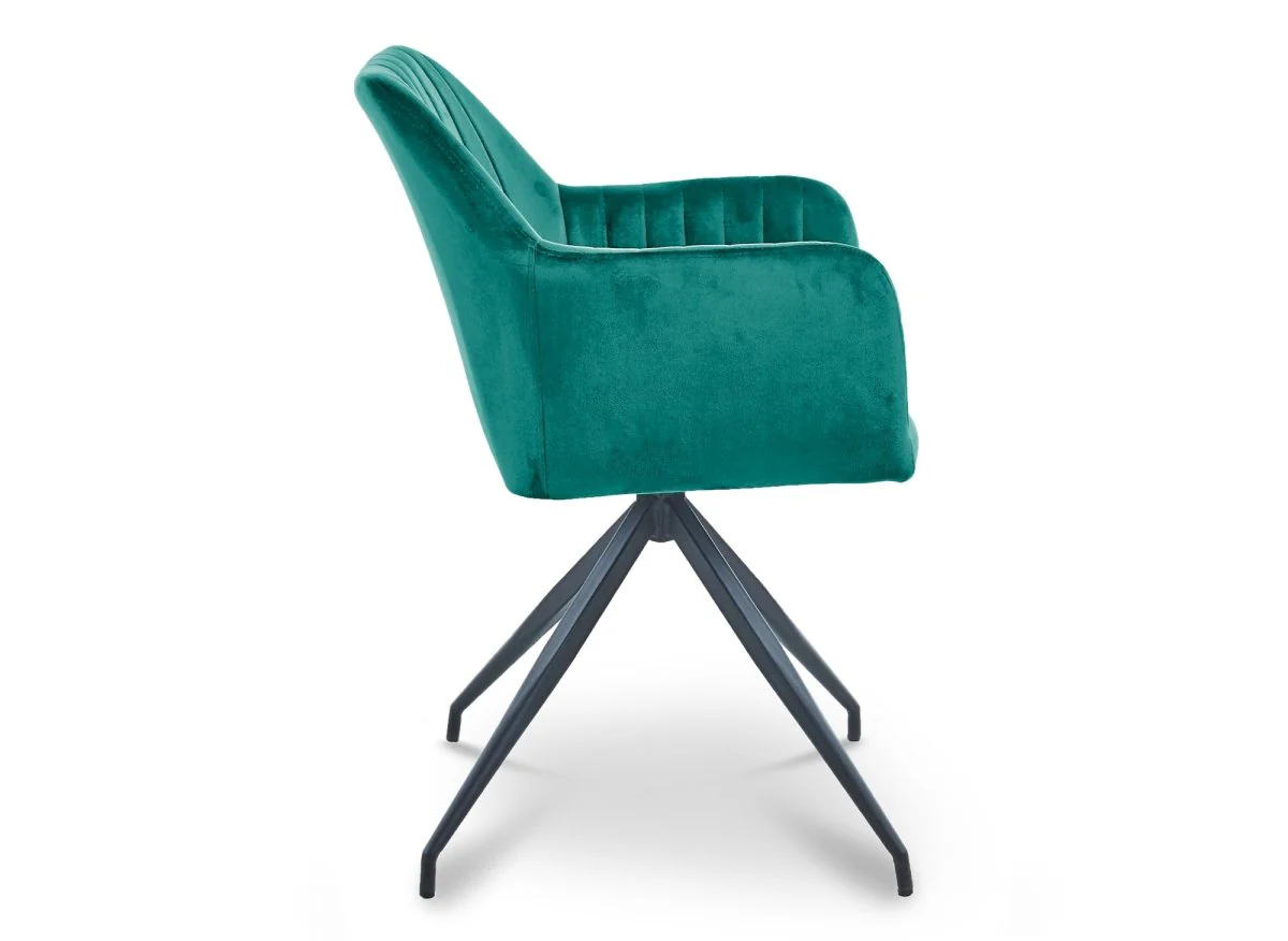 Lot de 2 chaises en velours vert pieds en métal noir RATUS - Image 7
