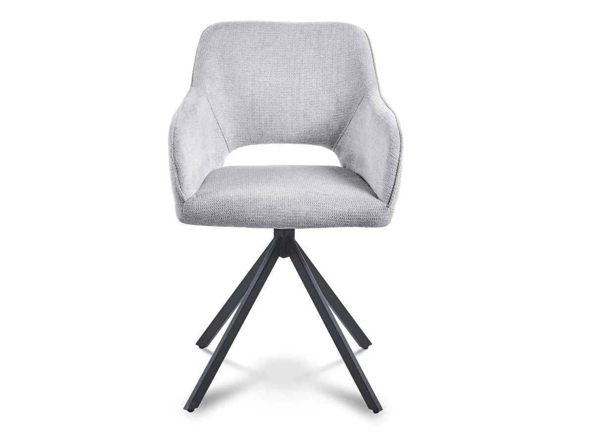 Lot de 2 chaises pivotantes design en velours gris clair CIEL - Image 7