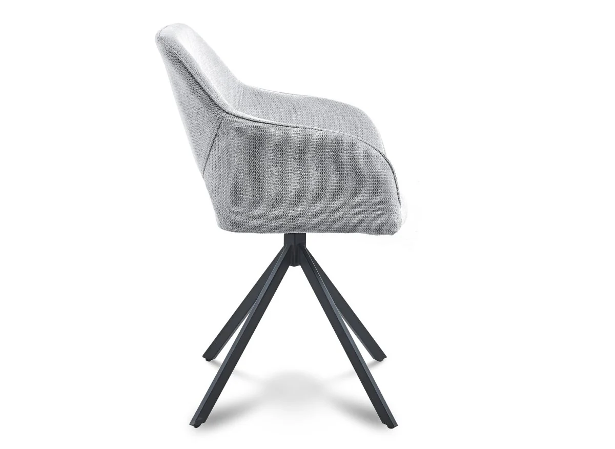 Lot de 2 chaises pivotantes design en velours gris clair CIEL - Image 8