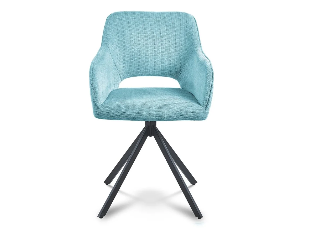 Lot de 2 chaises pivotantes design en velours vert d'eau CIEL - Image 7