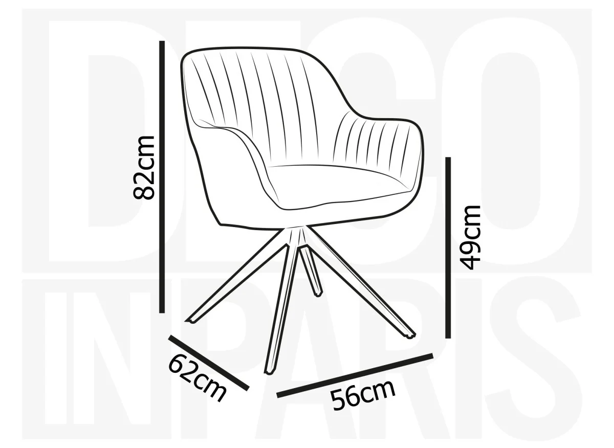 Lot de 2 chaises pivotantes en tissu beige MARLEY - Image 8