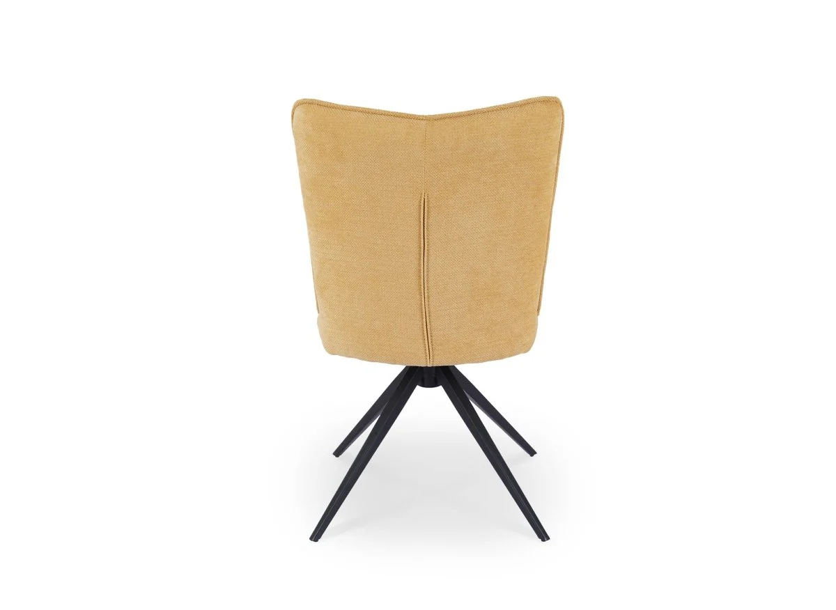 Lot de 2 chaises pivotantes en tissu jaune FELICIE - Image 7