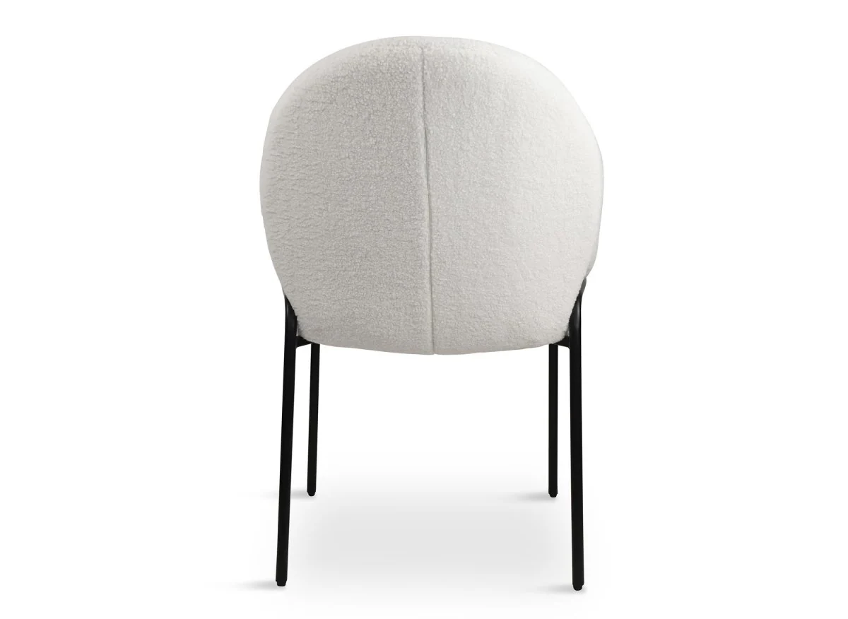 Lot de 2 fauteuils design avec accoudoirs en tissu bouclette blanc BENTA - Image 7