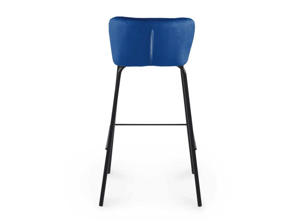 Lot de 2 tabourets de bar design en velours bleu BOSCO - Image 8